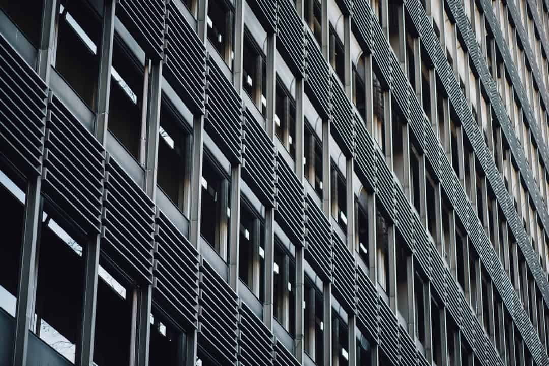 A close up of a tall building