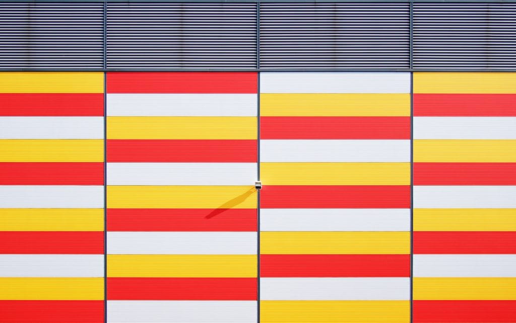A close up of a colorful wall