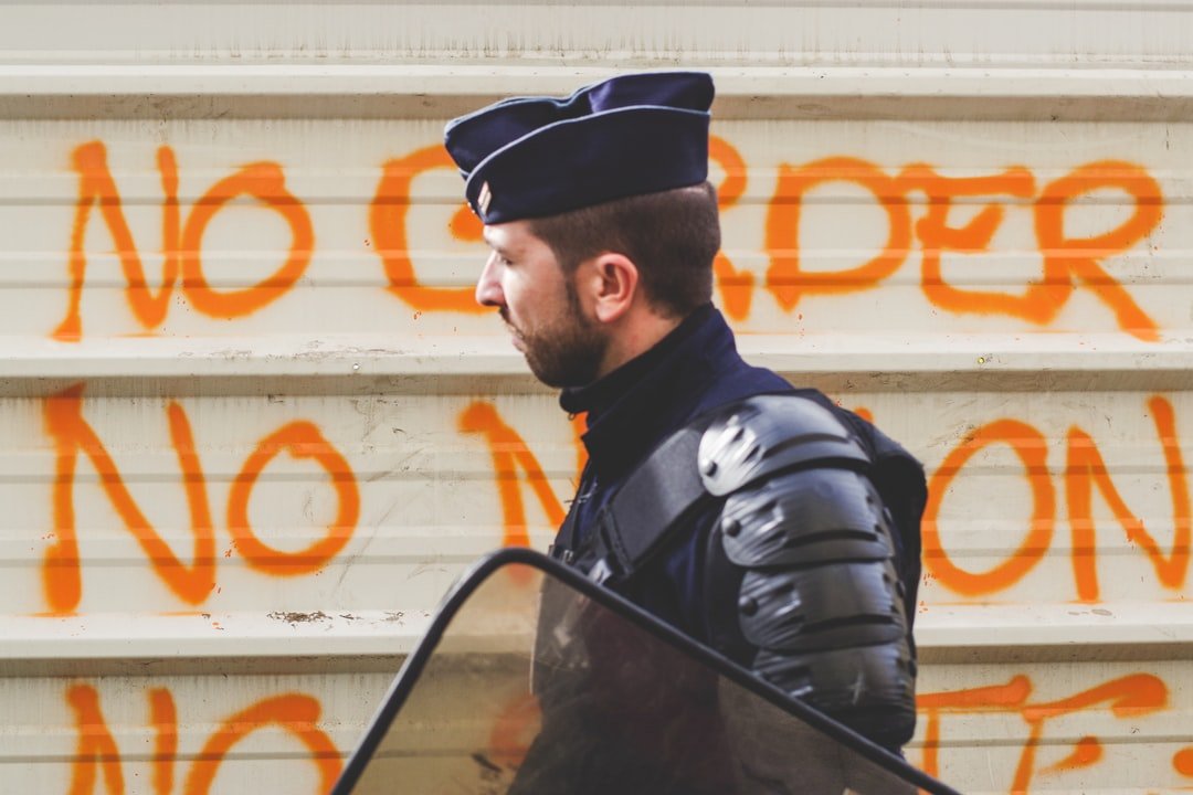 A man holding a sign