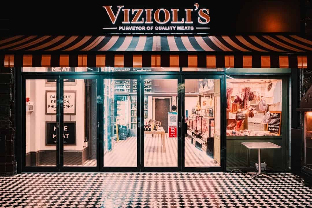 A sign above a store