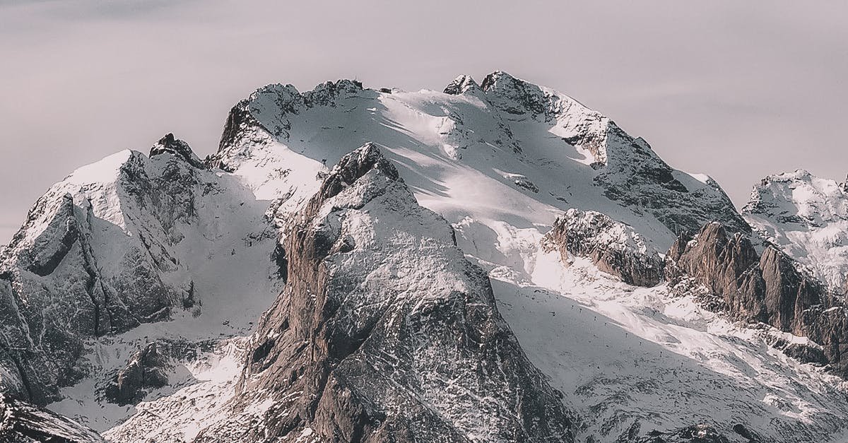 A view of a snow covered mountain